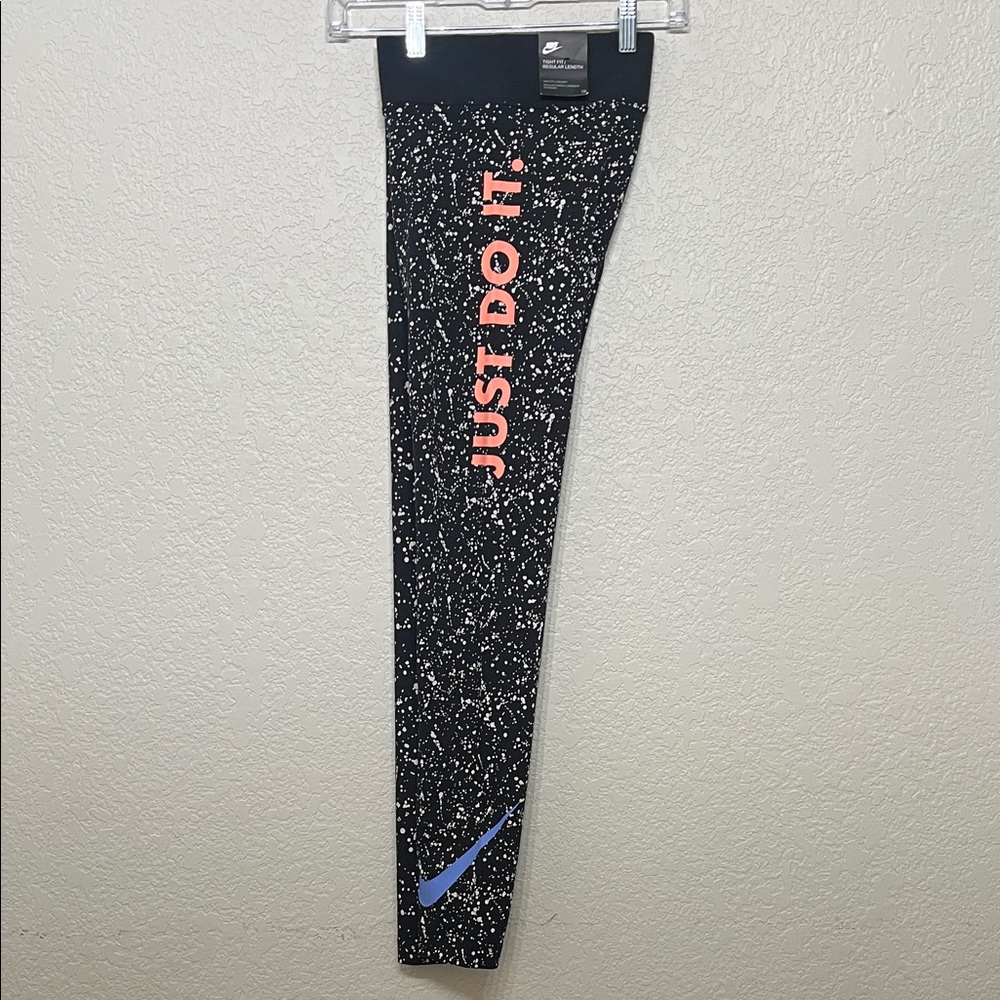 Nike JUST DO IT Women’s Medium Black Speckled Leggings - Picture 7 of 10